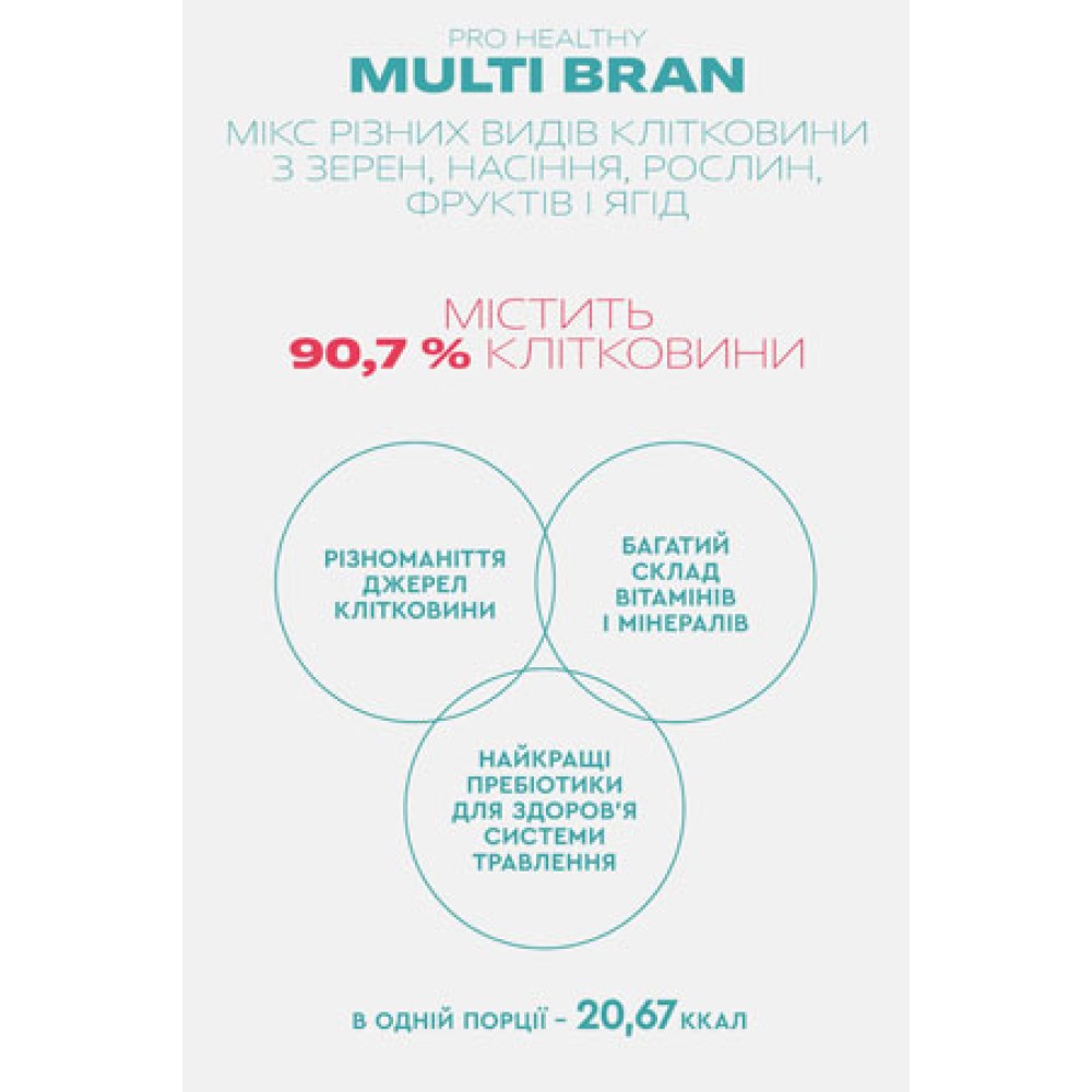 Multi Bran - мікс клітковини для кишківника та детоксу. Підтримує мікрофлору, покращує травлення та допомагає очищенню організму